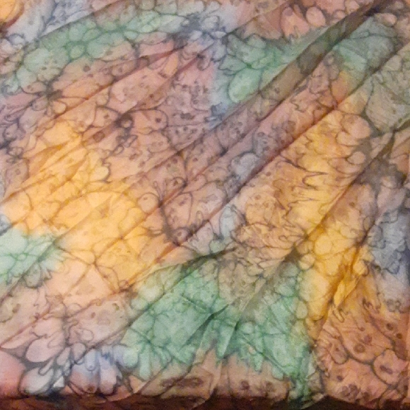 Long Watercolor Silk Scarf - Picture 5 of 6
